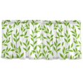 thumbnail image 1 of Repeating Leaf Motif Tier Curtains for Kitchen 57x24 Inch Semi Sheer Light Filtering Half Window Curtains 2 Panels, 1 of 8