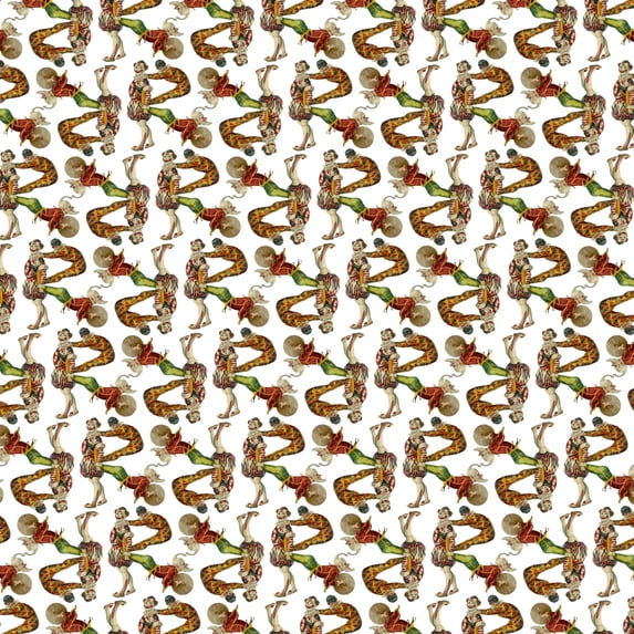 Repeating Pattern - Circus Clowns Perform Balancing Act Poster Print By ® Mary Evans Picture Library (18 X 24)