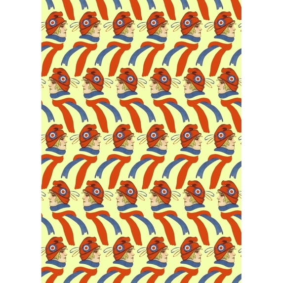 Repeating Pattern - French Girl In Tricolore Scarf Hat Poster Print By ?? Mary Evans Picture Library