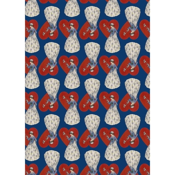 Repeating Pattern - Heart Lock - Blue Poster Print By ® Mary Evans Picture Library (24 X 36)