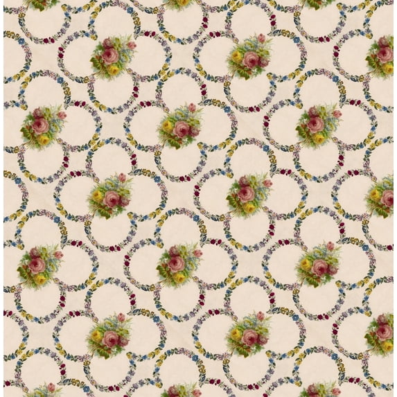 Repeating Pattern - Roses Poster Print By ® Mary Evans Picture Library (18 X 18)
