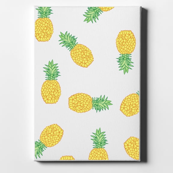 Repeating Pineapple Pattern - 8" x 10" - Decorative Canvas Wall Art - White Edge - 5/8" Gallery Wrapped