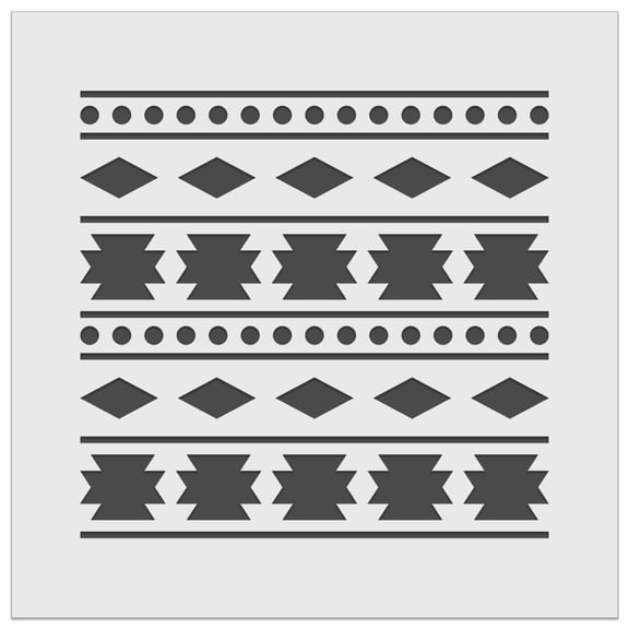 Repeating Southwestern Diamond Triangle Pattern DIY Cookie Wall Craft Stencil - 3.5 Inch