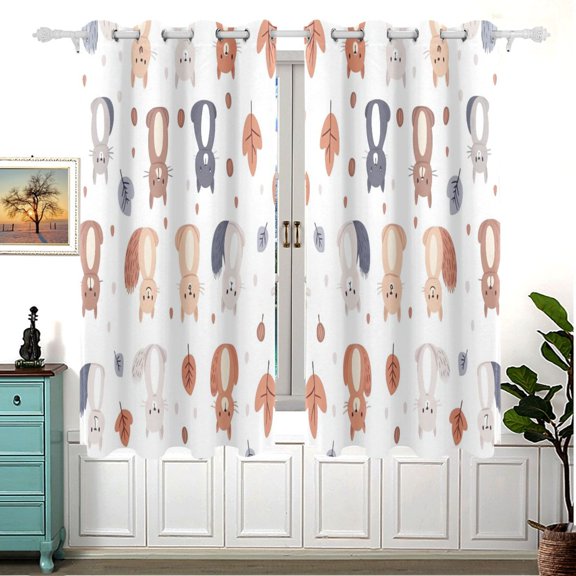 Repeating Squirrel Pattern 63x55in Window Curtain Panels 63x55in 2-Piece Heavy Duty 80% Light Blocking