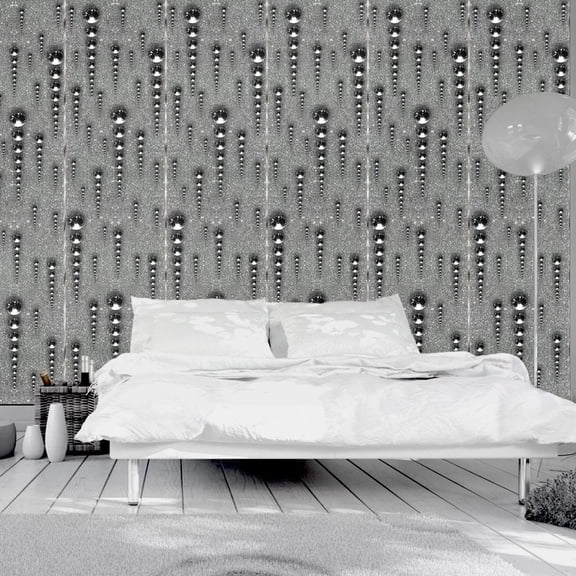 Repeating Wallpaper Roll - Graphite Icicles - 32.8'L x 19.7"W