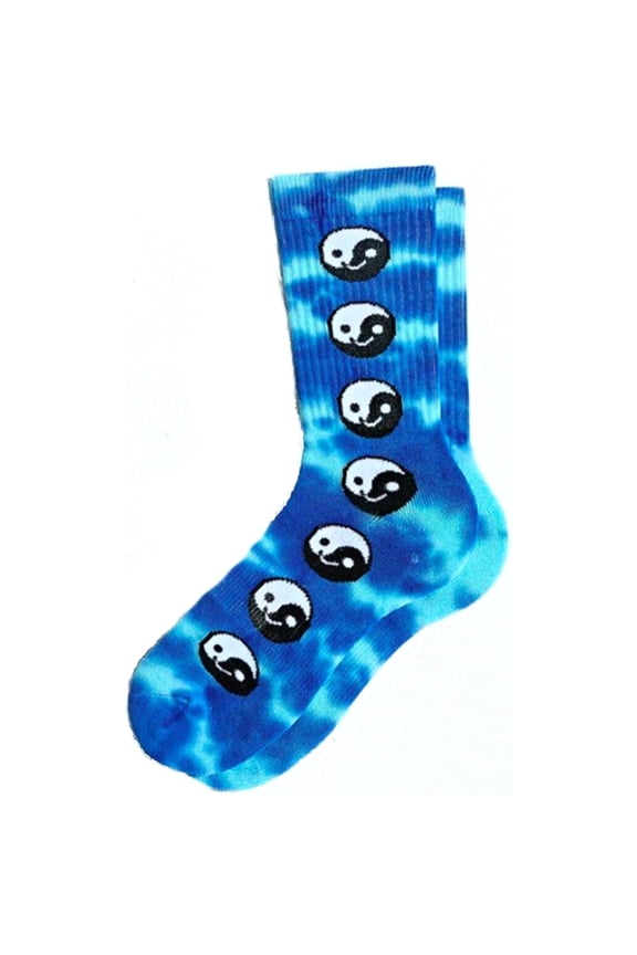 Repeating YIN YANG Men's Blue Tie-Dye Socks size 10-13