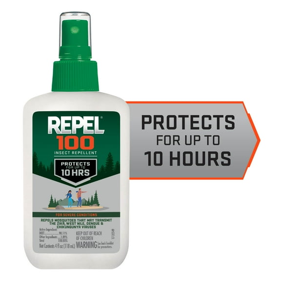 Repel 100 Insect Repellent Pump Spray with DEET, 10-Hour Protection, 4 Ounces