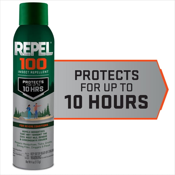 Repel 100 Insect and Mosquito Repellent, Long-Lasting Bug Spray with 98% DEET, 4 oz