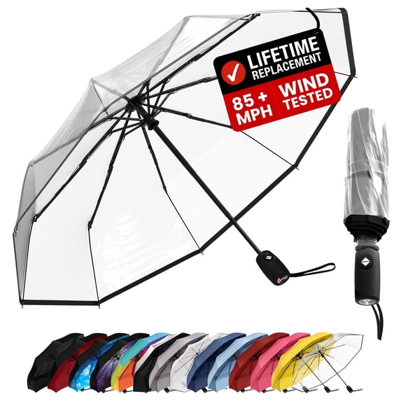 Repel Travel Umbrella Compact Rain & UV Protection, Windproof up to 85 MPH