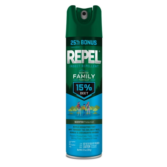 Repel Insect Repellent Scented Family Formula Aerosol w/ 15% DEET, 8.125 Ounces