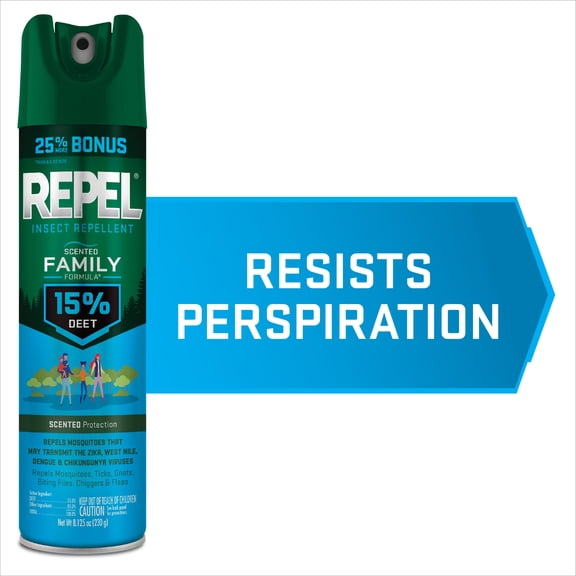 Repel Scented Family Formula Insect and Mosquito Repellent, Bug Spray with 15% DEET, 8.125 oz