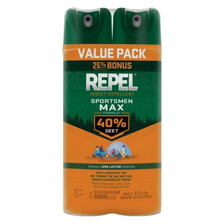 Repel Sportsmen Max Formula Insect and Mosquito Repellent, Bug Spray with 40% DEET, 2 Pack