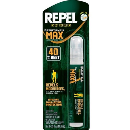 Repel Insect Repellent Sportsmen Max Formula with 40% DEET 0.475 Ounce, Pen-Size Liquid Pump