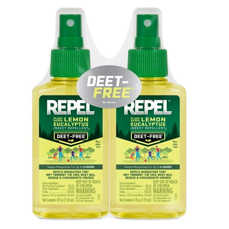 Repel Plant-Based Lemon Eucalyptus Insect and Mosquito Repellent, DEET-Free Bug Spray, 2 Pack