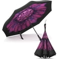 thumbnail image 1 of Repel Reverse Umbrella, Inverted Technology, Windproof Fiberglass Ribs, Teflon (Purple Flower), 1 of 6
