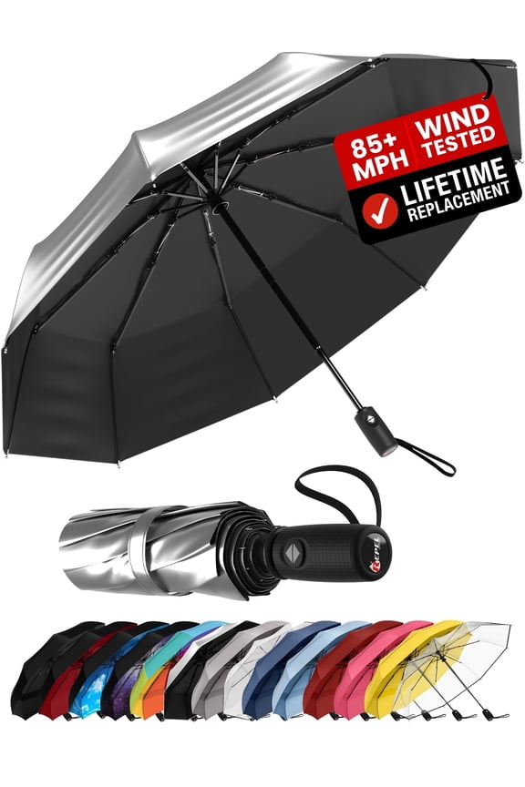 Repel Travel Umbrella Compact Rain & UV Protection, Windproof up to 85 MPH