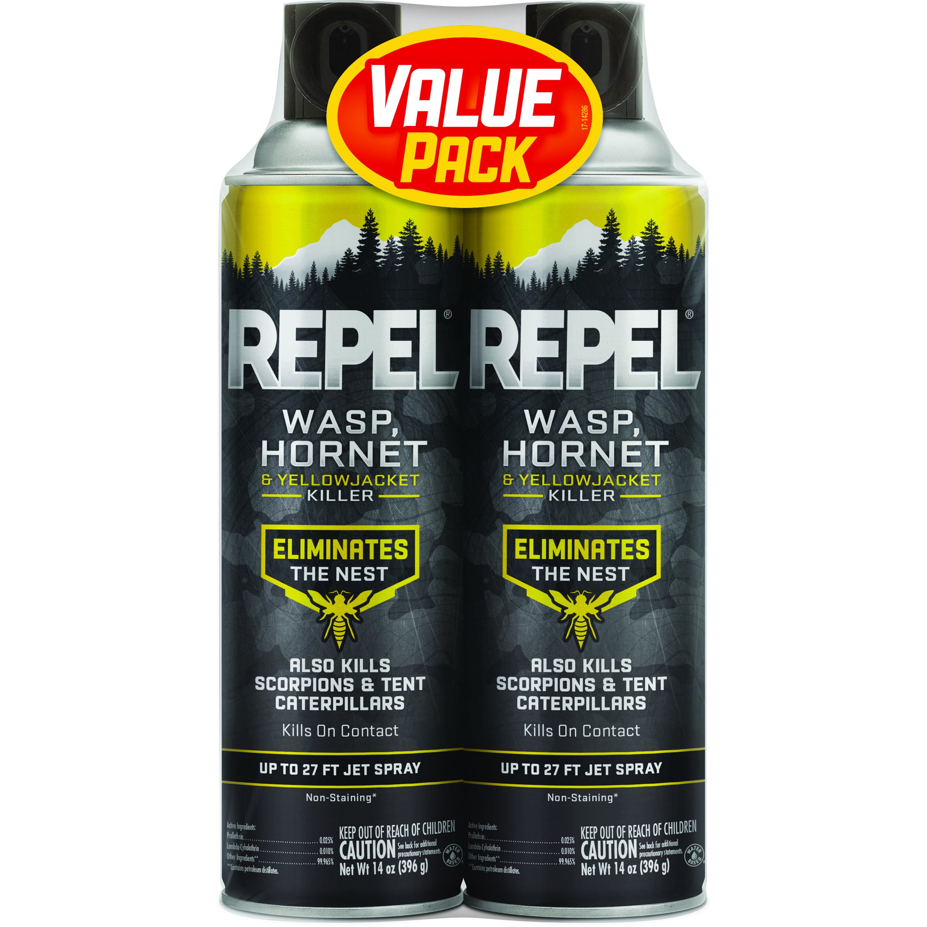 Repel Wasp, & Yellowjacket Killer, Aerosol, 2/14oz