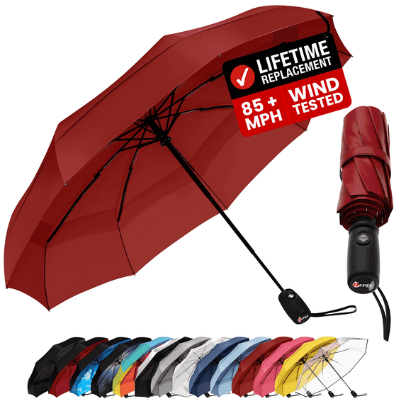 Repel Windproof Travel Umbrella, Auto Open Close Folding Umbrella Wind Tested to 100MPH