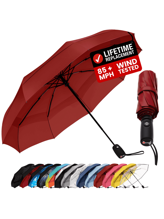 Repel Windproof Travel Umbrella, Auto Open Close Folding Umbrella Wind Tested to 100MPH