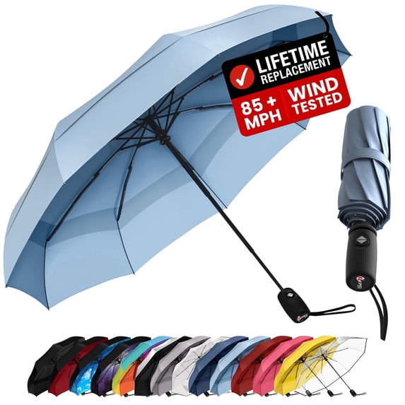Repel Travel Umbrella Compact Rain & UV Protection, Windproof up to 85 MPH