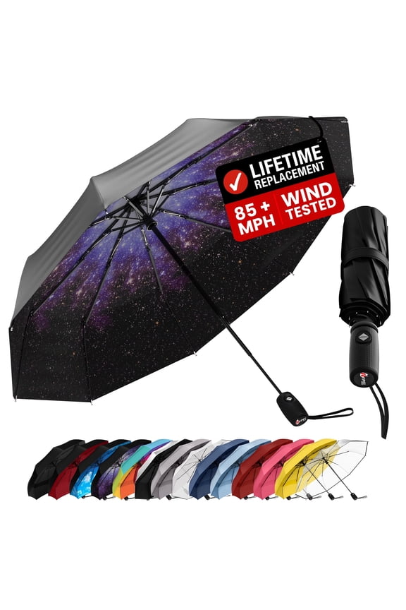 Repel Travel Umbrella Compact Rain & UV Protection, Windproof up to 85 MPH