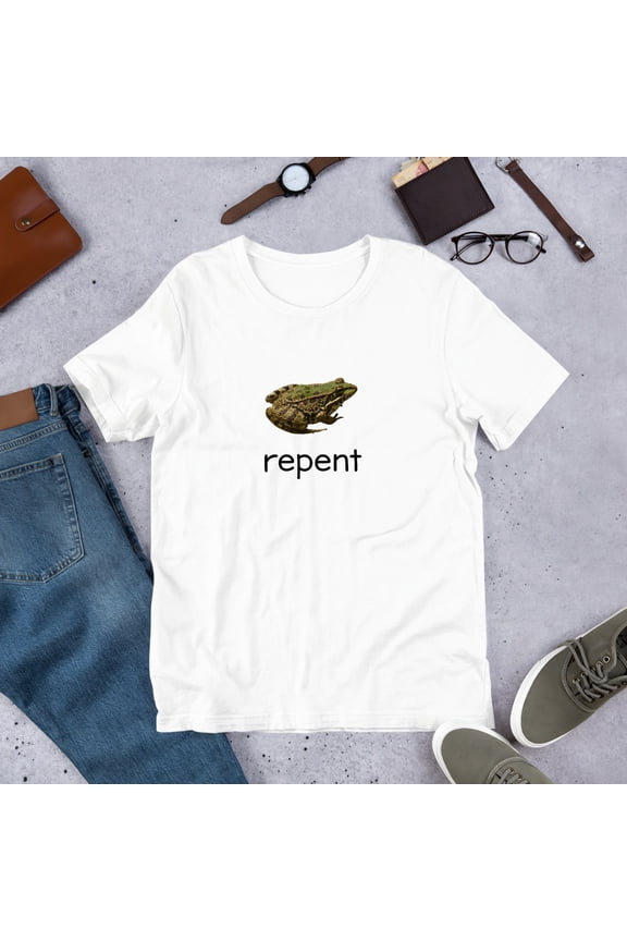 Repent Frog T-Shirt Funny Frog Meme Graphic Tee, Y2K Weirdcore Humor Shirt