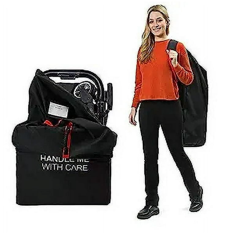reperkid Large Stroller Bag for Airplane Travel, Black & Red, 47" H x 24" W  x 15" D, Fits Most Large, Single, Double, Jogging Strollers  Premium  Waterproof Cover, Adjustable Shoulder Straps -