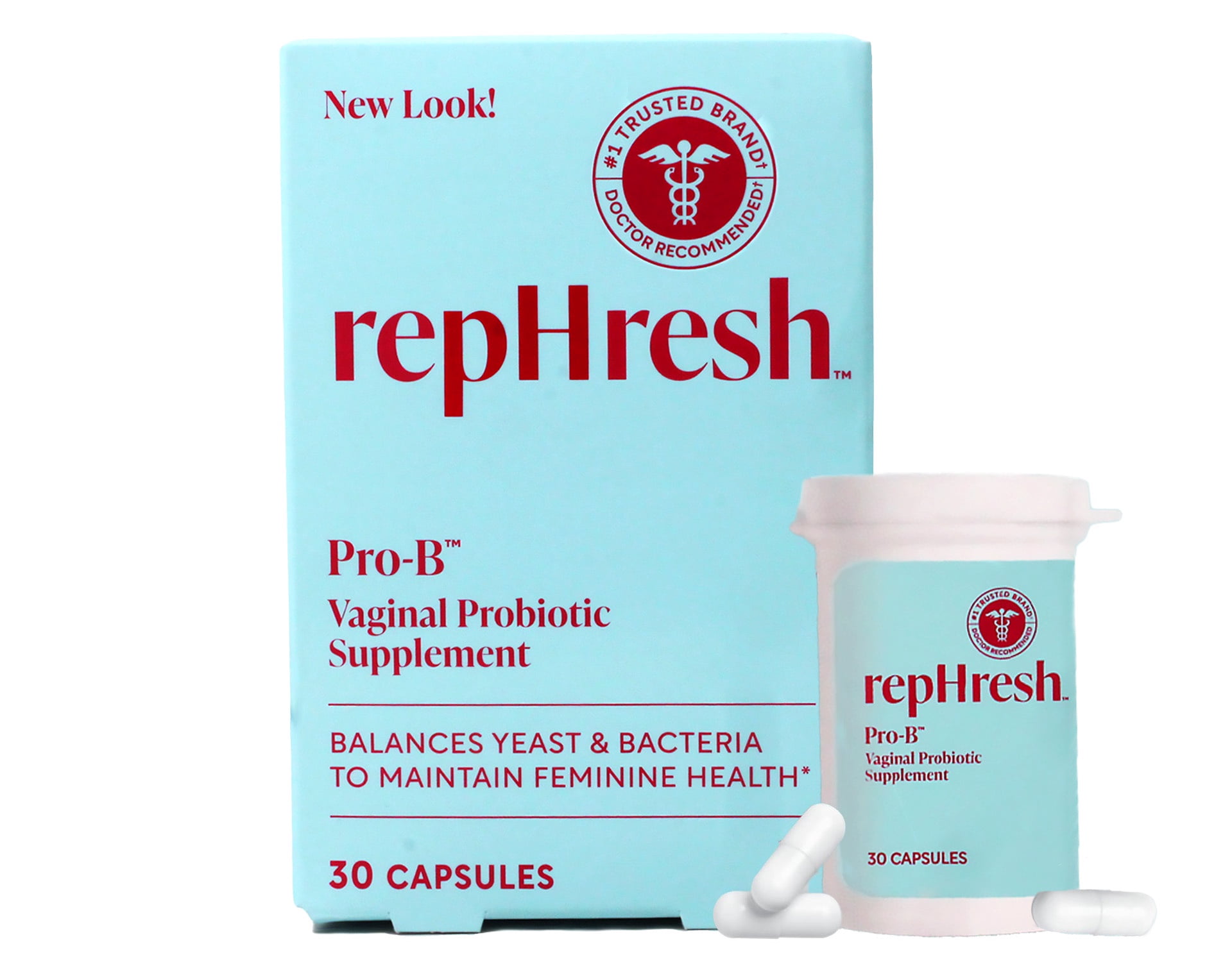Rephresh Pro-B Probiotic Feminine Supplement Capsule, 30 Capsules