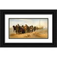 thumbnail image 1 of Repin, Ilya 14x9 Black Ornate Wood Framed with Double Matting Museum Art Print Titled - Barge Haulers on the Volga, 1 of 4