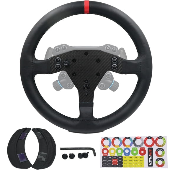 Replace 13 inch lightweight Suede Steering Wheel For Logitech G RS50 System Gaming Racing Wheel ;Round Wheel For Logitech G RS 50 PRO Base Mod Shifter(