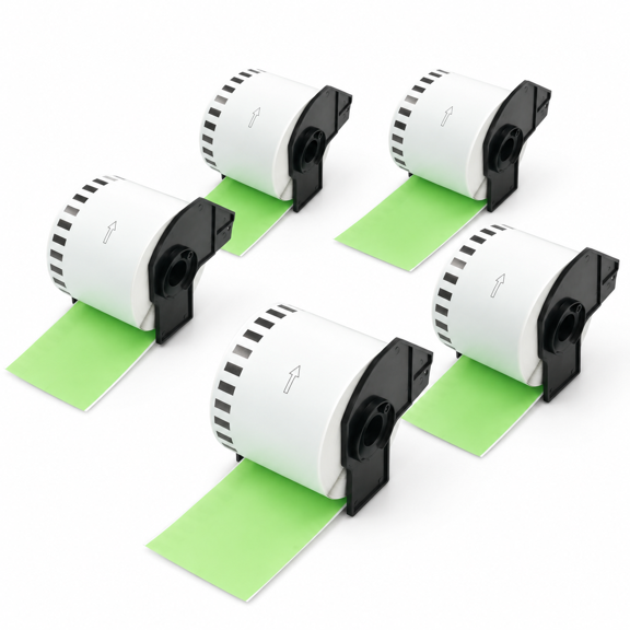 Replace For Brother Dk-2205 2.4 In X 100 Ft Green Labels[6 Roll]