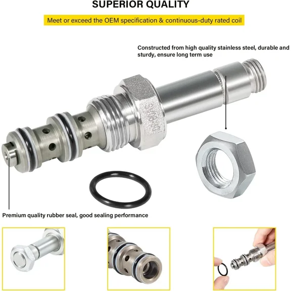 Replace Part for SV08-30-0-N-00 Spool Valve, 3-Way, 4 GPM For VC08-3 Cavity Uses for Size 08 (1/2Hole) Solenoids