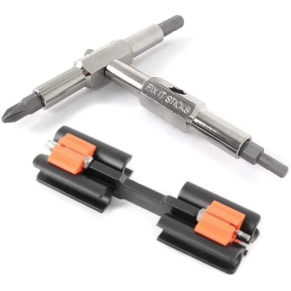 Replaceable Edition Traveling Cycling Steel Multi-Tool | 8 Removable Interchangeable Tips w/Bracket