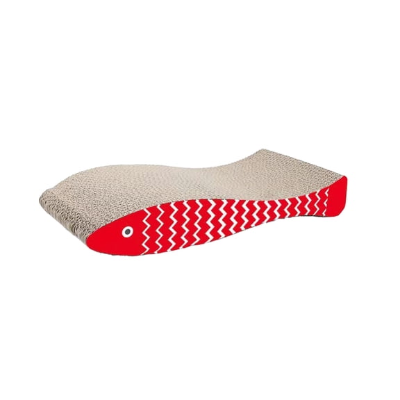 Replaceable Fish-Shaped Cat Scratcher Pad, Durable Corrugated Cardboard, Large 17.52x8.27x2.95 Inch Scratch Board for Indoor Cats
