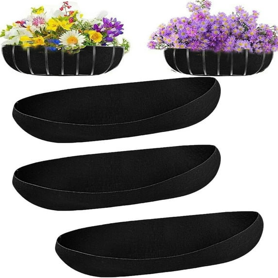 Replaceable Plant Basket Liner for Plant Hanging Basket,Bexikou 3 Pcs Trough Fabric Planter Basket Liner,36 inch Garden Flower Vegetables Pot Liners for Hanging Basket