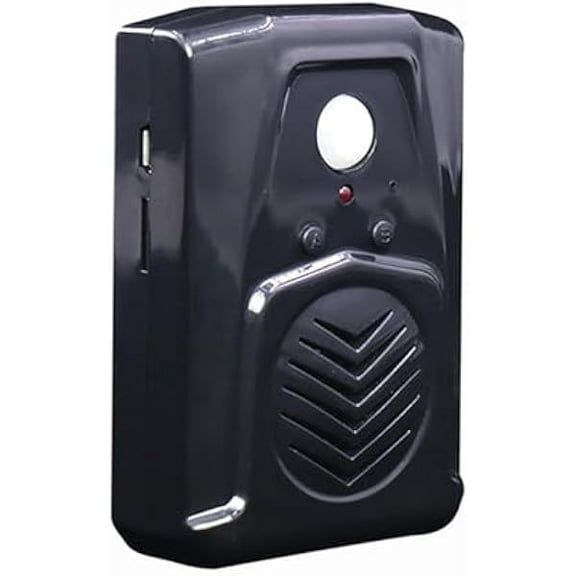 Replaceable Voice PIR Infrared Motion Sensor Activated MP3 YJJSKEJIo Files to Play Speech for Welcome Doorbell,Shop Store,Halloween,Christmas,Sound Player Speaker with USB Cable (Black)