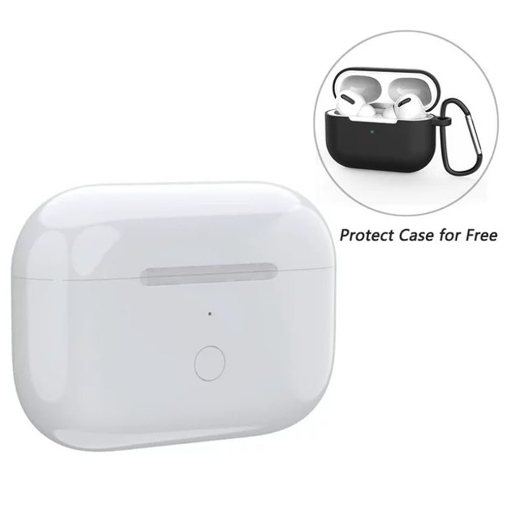 Replaceable Wireless Charging Box Case for Airpods Pro White with  Protective Case (Case Only)