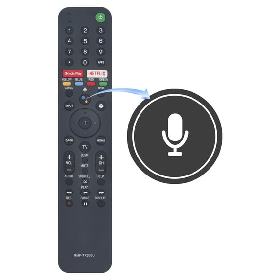 Replaced RMF-TX500U Voice Remote Control for Sony TV KD75X750H KD-55X750H KD-65X750H KD-75X750H KD55X750H KD65X750H