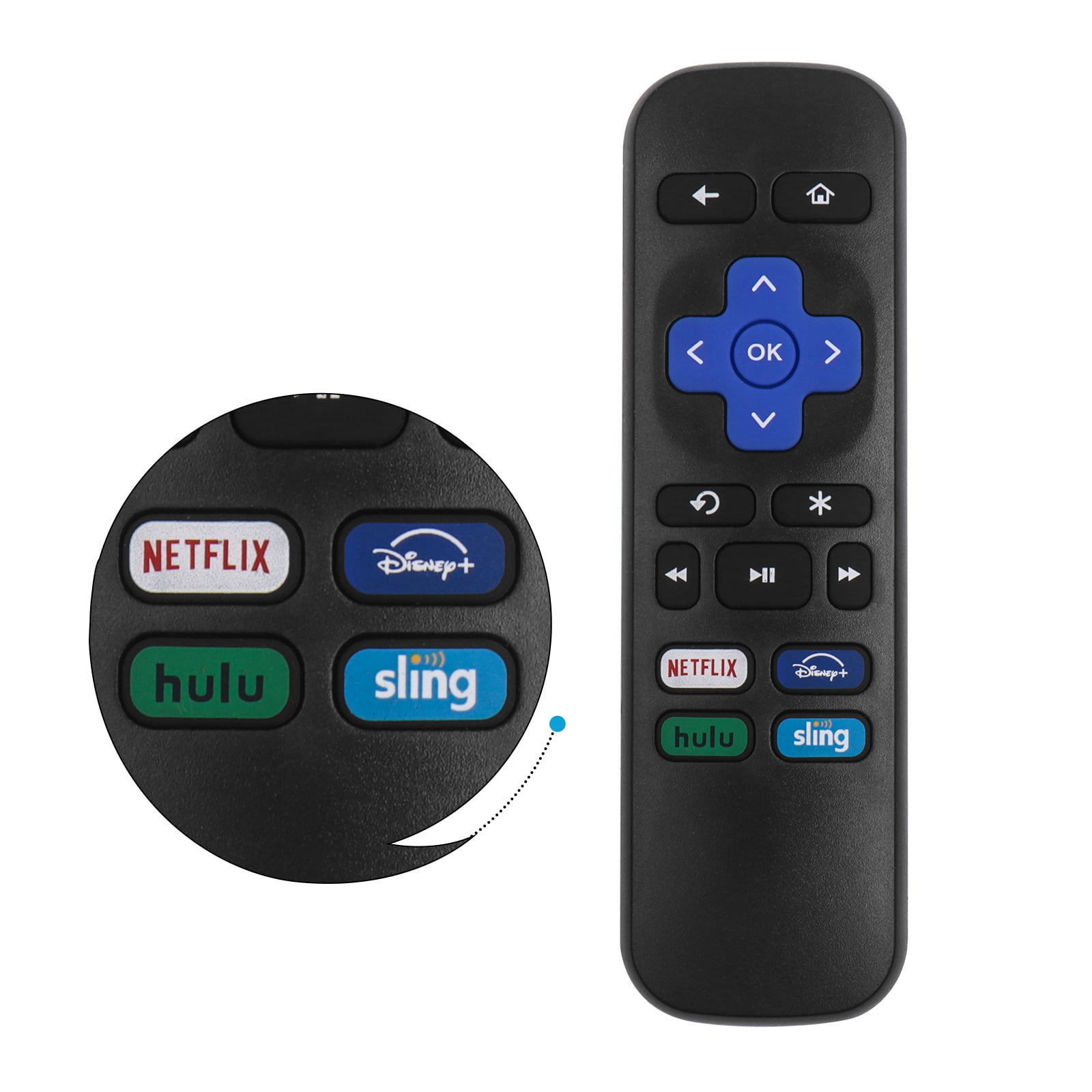 Replacement Remote for Roku Box (1/2/3/4 HD,LT,XS,XD), Roku Express