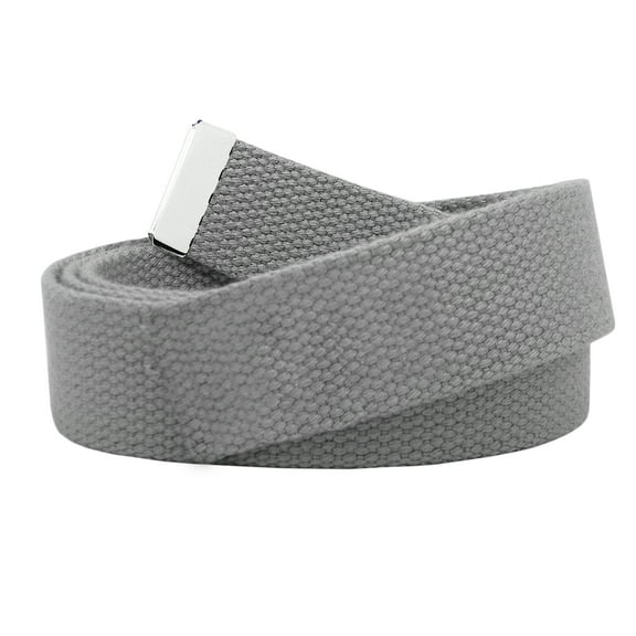 Replacement 1.5" Wide Military Canvas Web Belt with Silver Tip   XX-Large Gray