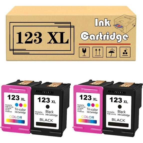 Replacement 123 XL Ink Cartridges Compatible for HP Deskjet 1110 2130 2132 2133 2134 3630 3632 3637 3638 Envy 4513 4520 4521 4522 Printers