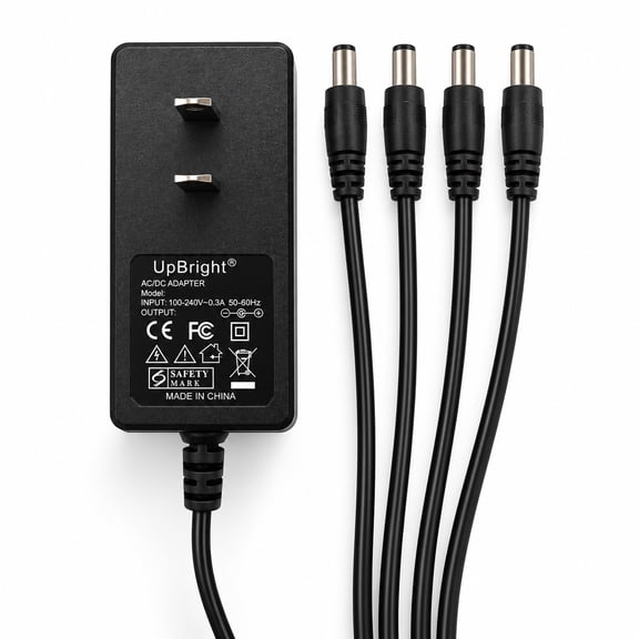 12V 2A Replacement AC Camera Adapter Compatible with Night Owl 4-Way Power Splitter - Powers up to 4 Cameras
