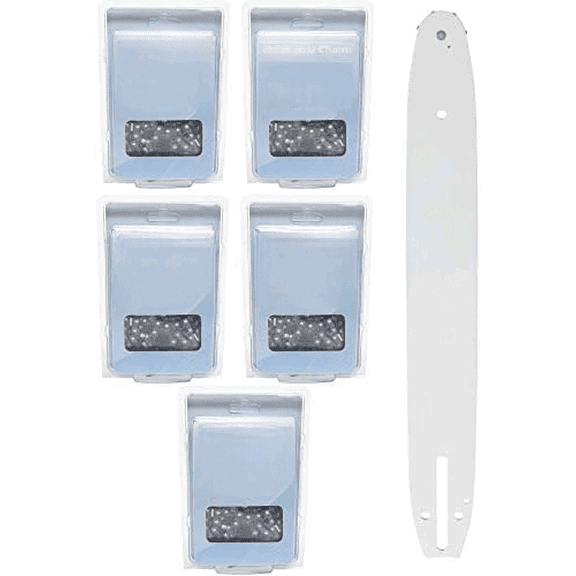 Replacement 14" Single Rivet Bar and 14" Semi Chisel Chain Combo for ECHO CS-355T Chainsaw (14" Length, 3/8" Pitch, 0.050" Gauge, 52 Drive Links, 7 Sprocket Nose Tooth) 1 Bar 5 Chains$$Tools