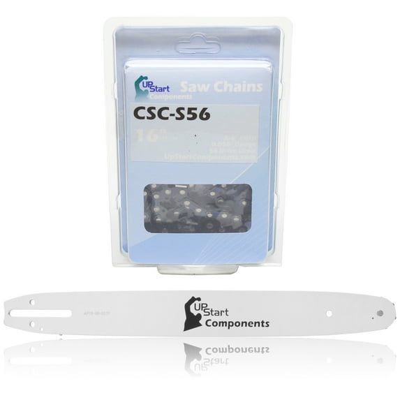 Replacement 16" Single Rivet Bar and 16" Semi Chisel Chain Combo for Echo CS-400 Chainsaw (16" Length, 3/8" Pitch, 0.050" Gauge, 56 Drive Links, 7 Sprocket Nose Tooth)