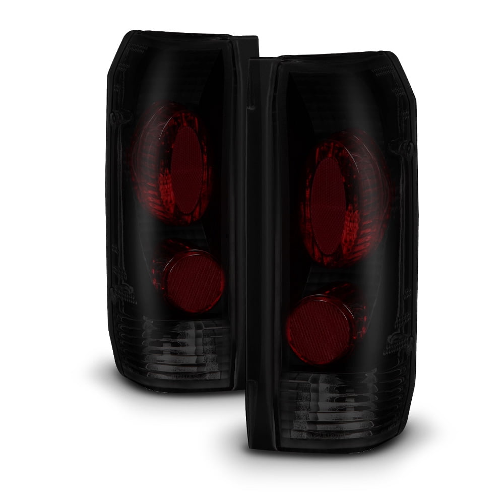 Smoke Euro Tail Light Set – Ford F150 F250 F350 Bronco 87-96 – Chrome Housing