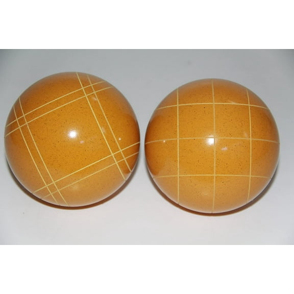 Replacement 2 Pack - EPCO Bocce Balls with Criss Cross and Close Curvey Stripes - Rustic Yellow 110mm