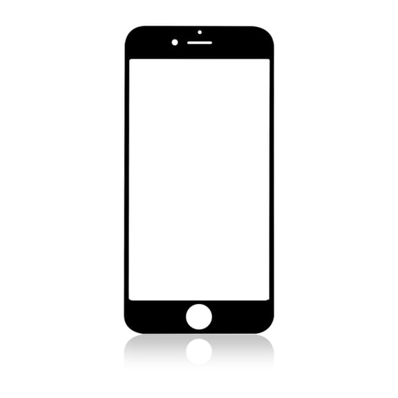 Replacement 2 in 1 (Front Glass + Frame Pre-Installed) Compatible For iPhone 6 Plus (2 Pack) (Black)