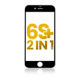 thumbnail image 1 of Replacement 2 in 1 (Front Glass + Frame Pre-Installed) Compatible For iPhone 6S Plus (2 Pack) (Black), 1 of 1