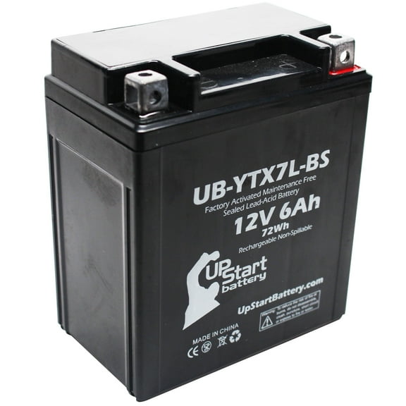 Replacement 2000 Yamaha XT225 Serow 225CC Factory Activated, Maintenance Free, Motorcycle Battery - 12V, 6Ah, UB-YTX7L-BS