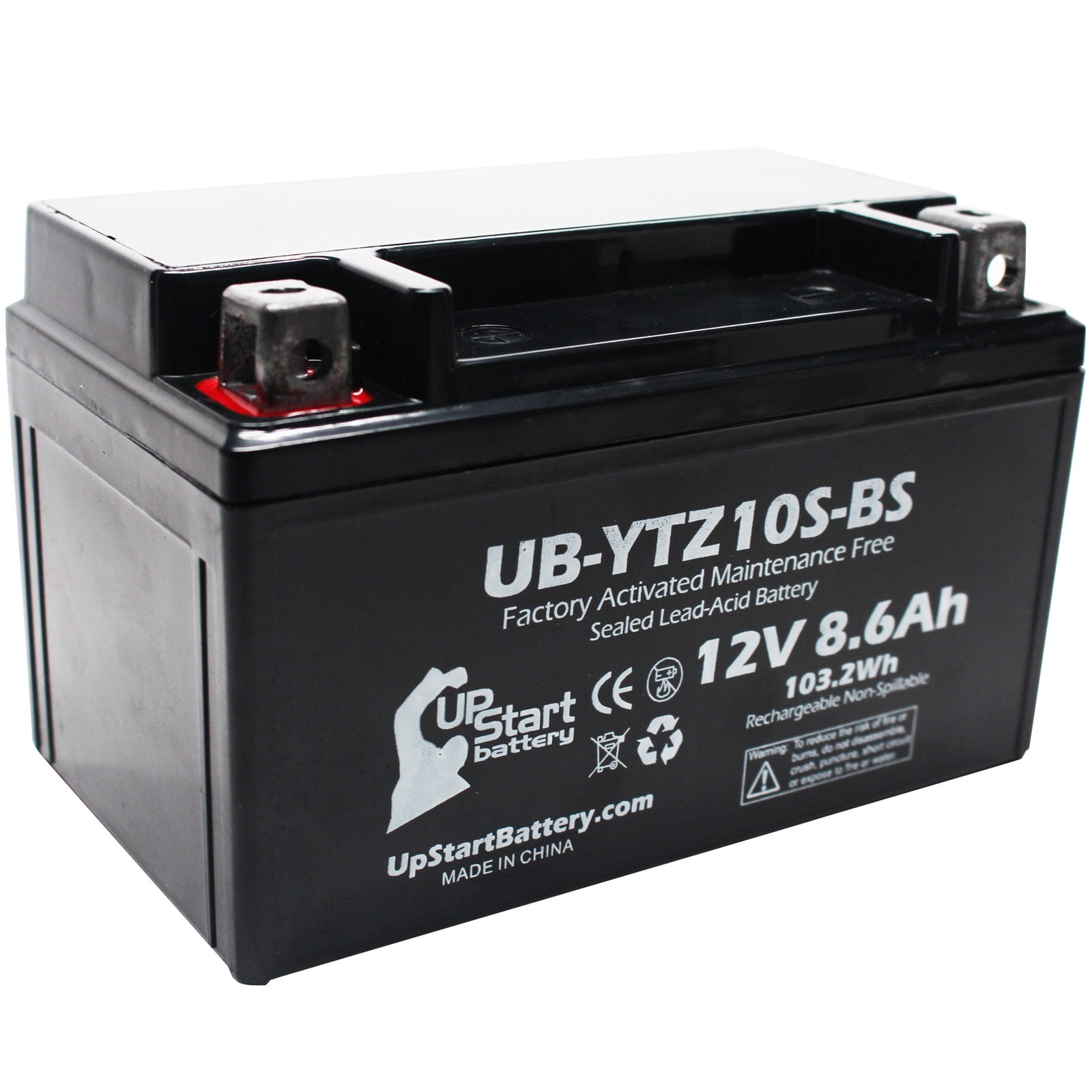 UpStart Battery Lead-Acid 12 Volt Automotive Battery, Top Post for Honda VT600C